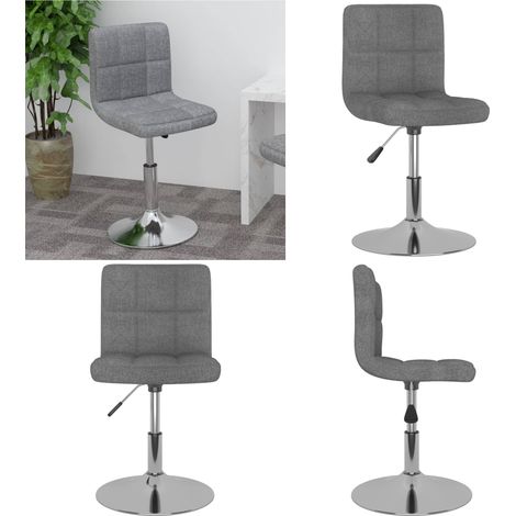 vidaXL Tabouret de bar pivotant Gris clair Tissu (1/5)