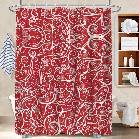 Kit rideau de douche en polyester 180x180 avec 12 œillets polyester pour salle de bain pour les amateurs de déco (1/5)