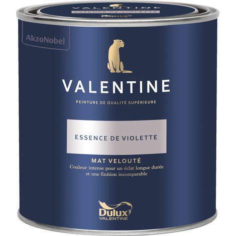 [PROMO] Dulux Valentine Peinture intérieure de haute qualité - Valentine - Couleur intense & pouvoir couvrant élevé - Mat Velouté Essence de Violette 0,5 L