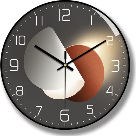 Relogeuhr Moderne Horloge Murale Silencieuse,Horloge Murale Digitale de 30 cm Horloge Murale Ronde Numérique à Quartz, Adaptée au Salon,au Bureau,à la Chambre à Coucher, à la Cuisine (1/5)