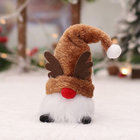 Gnome De Noël - Avec Lumière LED Et Piles - Décor Festif En Tissu - Pour Intérieur Et Arbre De Noël - Lot De 1 (1/5)