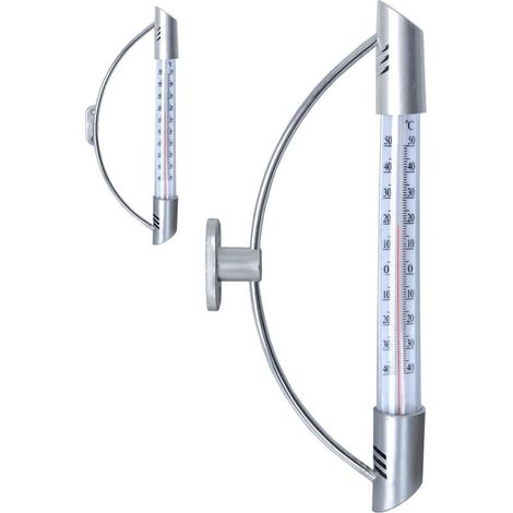 Thermomètre extérieur - 24 cm - Acier inoxydable - Résistant aux intempéries (1/3)