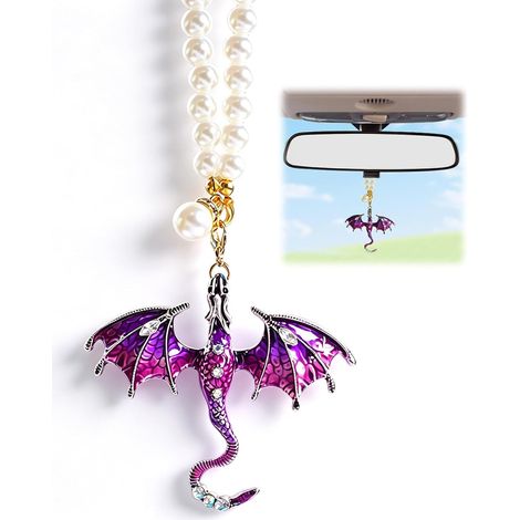 Pendentif Rétroviseur Dragon, Décoration Voiture Intérieur Unisexe, Accessoire Ornement pour Auto et Maison