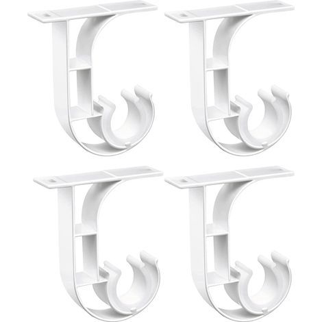 CSPARKV Ceiling Curtain Rod Bracket, Heavy Duty White Curtain Rod Brackets, Aluminum Alloy Curtain Rod Holder with Plastic Buckle, Ceiling Brackets