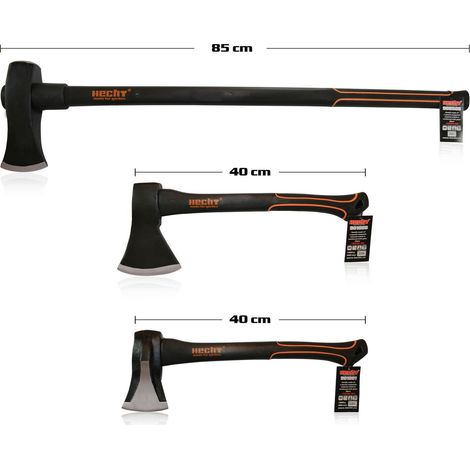 Set de 3 haches merlin à fendre – Manche en fibre de verre ergonomique – Longueur 40-40-85 cm – Pour bois dur et teck (1/5)
