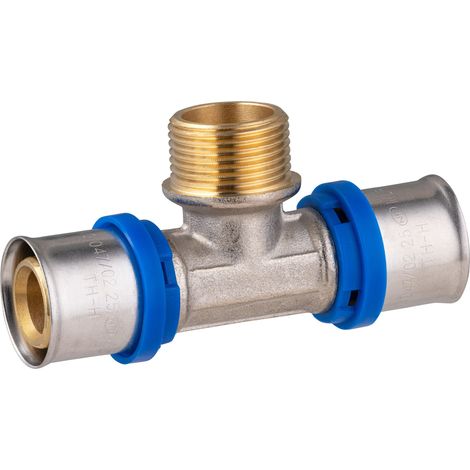 Té macho para prensar tubo multicapa QUICK PLOMBERIE Ø25 M3/4 (1/4)