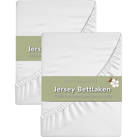 Alavya Home Spannbettlaken 90x200 cm Baumwolle - 2er-Set (1/5)