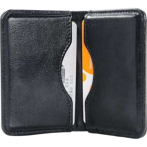 Porte-cartes de visite, étui portefeuille double face en cuir PU avec fermeture magnétique, ultra fin, pour hommes et femmes. (1/5)