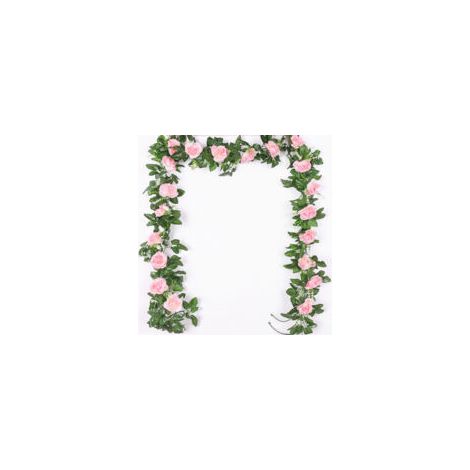 Lot de 2 Rosiers Artificiels Grimpants Roses, 2,2 mètres - Décoration Murale Romantique, Plantes Artificielles pour Pergola (1/5)