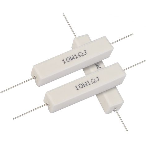 Kit de 10 résistances de séparation pour haut-parleurs, résistances cimentées 10 W 1 ohm (1/5)