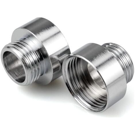 Chrom-Wasserhahnadapter 3/4" x 1/2", Reduziernippelanschlüsse für Wasserhahnadapter-Anschluss, Brauseschläuche (1/5)