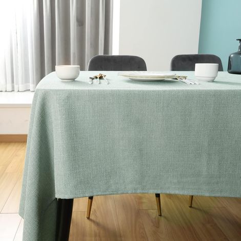 Nappe rectangulaire impermeable Vert clair 145 x 300 cm Aspect Lin Tissu (1/5)