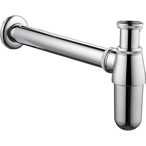 Chrome Bottle Trap Waste Bathroom Basin Sink Pipe Adjustable Height & Outlet