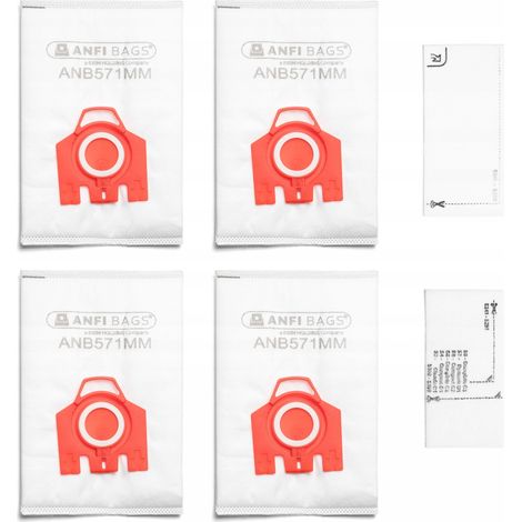 4 bolsas + 2 filtros para aspiradoras Miele Complete C3, C2, Classic y C1
