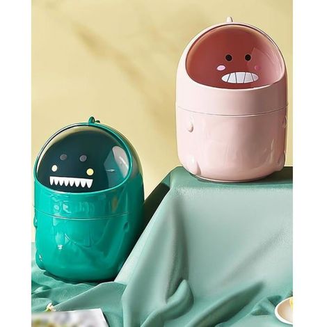 Mini poubelle de table avec couvercle, dinosaure, mignonne poubelle de table de dessin animé, petite corbeille à POUBELLE DE TABLE (1/5)