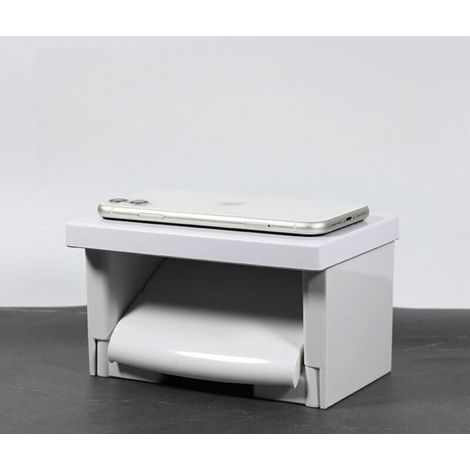 Porte-papier toilette, support mural avec étagère de rangement en ABS - Single Link (1/4)
