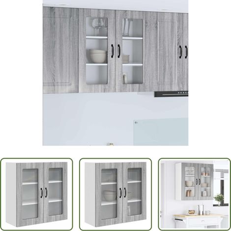 Küchenregal - Küchenschrank mit Speicher Kalmar Graues Sonoma 80 x 31 x 80 cm (1/5)