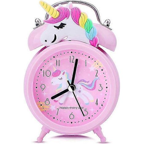Einhorn-Wecker, niedliche Kinderzimmerdekoration, geräuschlos (kein Ticken), mit doppelter Hintergrundbeleuchtung und leistungsstarkem Alarm, Einhorn-Geschenk für Kinder (1/4)