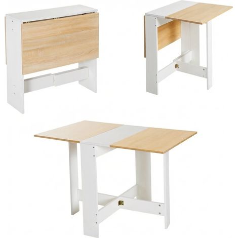 Table pliante, table basse pliante, table d'appoint design bicolore (uniquement avec table à manger) (1/5)