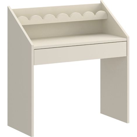 Bureau droit 1 tiroir beige – Panneaux MDF et particules – Réglable 47,5/55 cm – 71 x 33 x 76 cm – Fabrication européenne