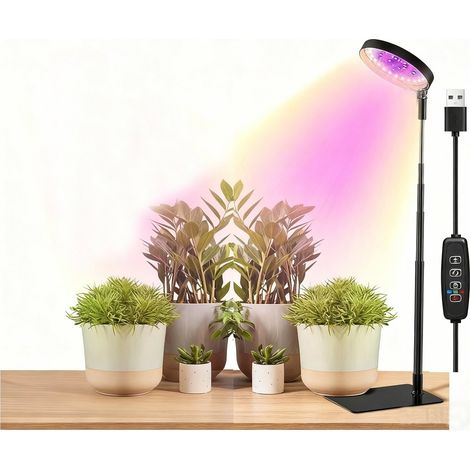 Lampe horticole - Lampe LED pour plantes - Anneau d'ange pour plantes succulentes - Lumière rouge, bleue, chaude et verte - 19 x 14 x 2 cm-AquaForge