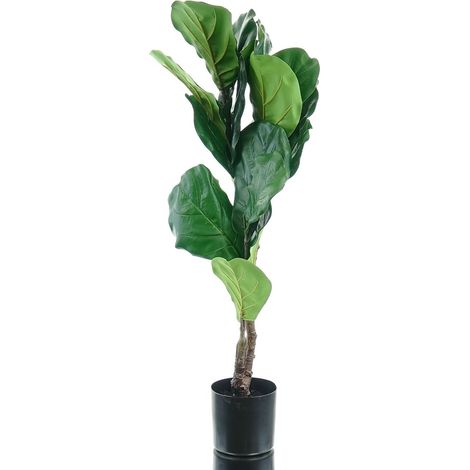 GASPER Geigenkastengummibaum - Ficus lyrata schwarzer Topf 80 cm - Kunstpflanzen (1/2)