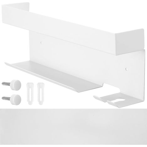 Support mural en aluminium pour sèche-cheveux et lisseur, organisateur d'outils de coiffure, sans (1/5)