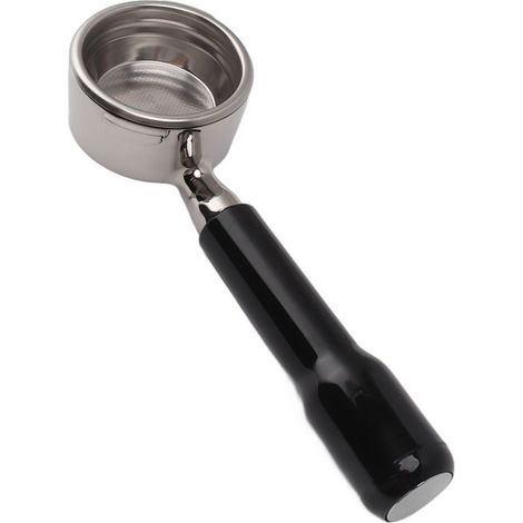 Mxzzand Porte-filtre de 58 mm Porte-filtre sans fond en acier inoxydable, 58mm, 2 oreilles, poignée electromenager cafetiere Noir (1/5)