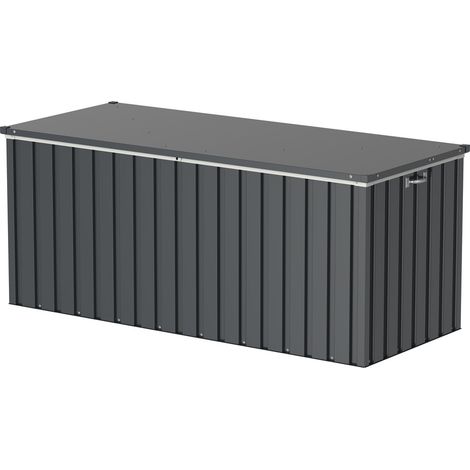 Duramax – Coffre de jardin en métal 1,74 x 0,73 x 0,73 m – Système d'ouverture par vérin gaz – Résistant à la corrosion – Installation rapide (1/7)
