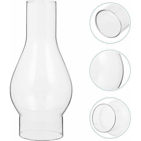 Paralume in vetro resistente alle alte temperature – Per lampade a olio – Dimensioni 3,5 x 5,4 x 7,6 cm – Facile installazione (1/5)