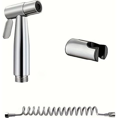 Ensemble de douche de salle de bain en acier inoxydable 304 3pcs avec pistolet à haute pression, accessoire de bidet et pistolet de pulvérisation universel pour le nettoyage des toilettes (1/5)