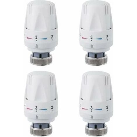 Ahlsen Tête De Radiateur, 4 Pièces Tête De Vanne De Radiateur, M30 x 1.5 Robinet Thermostatique Radiateur, Tête Thermostatique Pour Lavabo Salle De Bain WC (1/4)