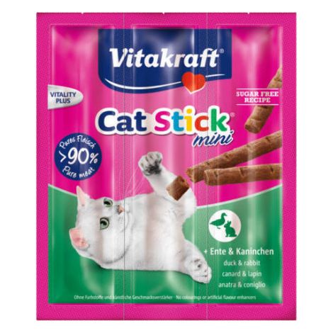 Cat-stick mini collations de lapin de canard pour chats Vitakraft - 3 pcs