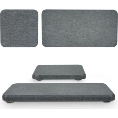 Set aus 4 wasserabsorbierenden Diatomit-Trockenmatten, 2 großen und 2 kleinen Schüsseln mit rutschfesten Unterlagen, Schleifpapier, ideal für Küchenarbeitsplatten, unter Pflanzen, Badezimmer (1/5)