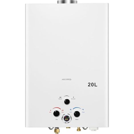 Chauffe-eau à Gaz,20L Chauffe-Eau Sans Réservoir Portable, Chauffe-eau Instantané au Propane Avec Affichage Numérique Multi-protection Pour les Voyages en Camping, RV Voyage