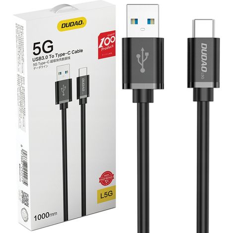 Cavo di ricarica super rapida USB Dudao - USB Type C, 1 m, nero (L5G-Black) (1/5)