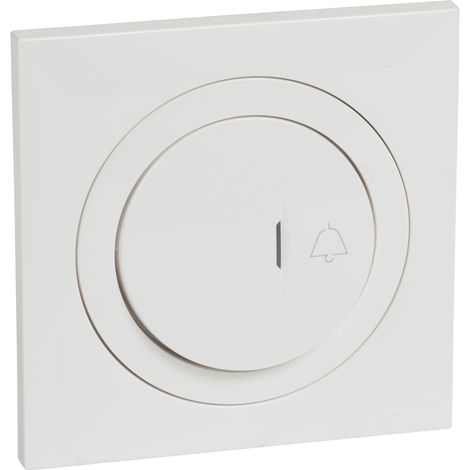 Poussoir simple lumineux - Marquage sonnette - 6 A - Avec plaque de finition - Blanc - Dooxie One - 600010 - Legrand