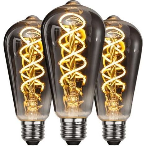 Ampoule LED E27 Vintage, Économie d'énergie, de Style Industriel, Ampoule E27 Lampe Décorative Rétro Antique, 4W pour Chambre Restaurant Café Bar Bistro, Filament Jaune, 3 Pièces (1/5)