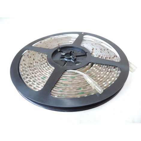 Ruban bandeau LED étanche 9.6W/m blanc froid 6000K 630lm/m longueur 5m alim 12V (non incl) exterieur IP64 (1/3)