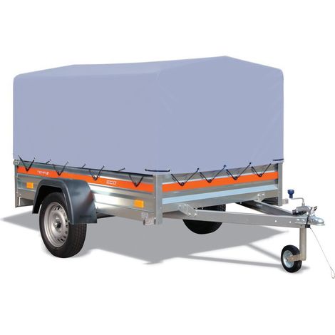 Remorque bâchée basculante 125 X 205 X H110 – Ridelles en acier galvanisé 30 cm – Caisse basculante pour déchargement facile – Essieu 750 kg – Tema (1/5)
