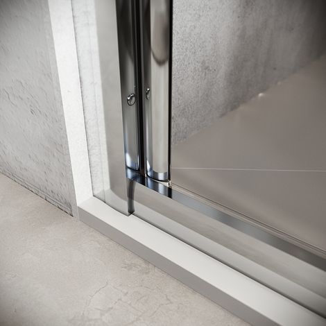 SONNI Porte de douche reglable en largeur Verre trempé Cabine de douche Porte pliante Largeur 100cm Hauteur 185cm