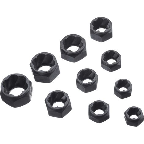 10 pièces Kit de réparation d'extracteur de boulon d'écrou endommagé métrique extracteur (1/4)