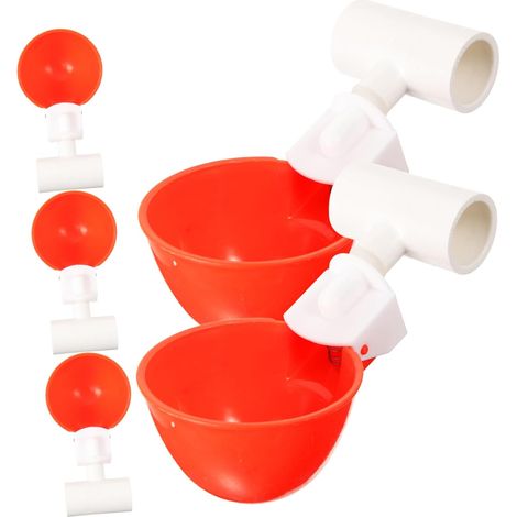 Abreuvoir Automatique pour Volailles, Gobelets d'eau Remplaçables en Plastique, Lot de 5 Sets de Sets, pour Poules, Oies et Dindes (1/5)