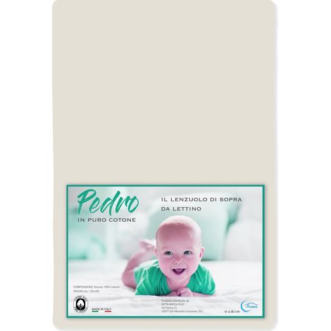 LENZUOLO di sopra PEDRO per lettino BAMBINO TUTTI I COLORI Panna