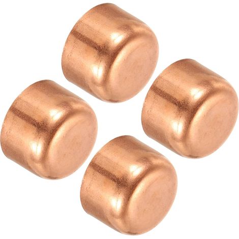 Capuchon de Tuyaux Cuivre 4pcs, Bouchons d'Extrémité Raccord, Embouts Tuyau pour Soudage Raccordements Plomberie Tube Climatisation, 10.2x11mm (Diametre x Hauteur) - 7/8 Inch (1/5)