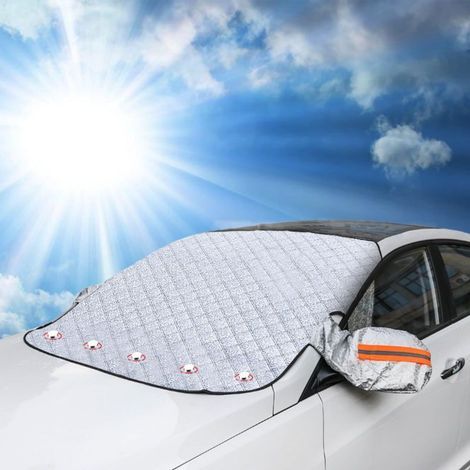 Pare Soleil Voiture Pare Brise Avant, Couverture Pare Brise Voiture, Bache Pare Brise Protection 5 Magnétique, Couverture Pare Brise Voiture Contre Les Rayons UV et la Chaleur, 160x116cm (1/5)