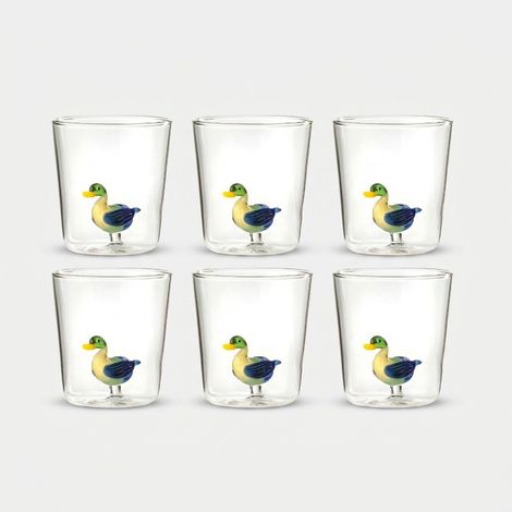 Set 6 bicchieri in vetro decorati artigianali Quaquak (1/2)