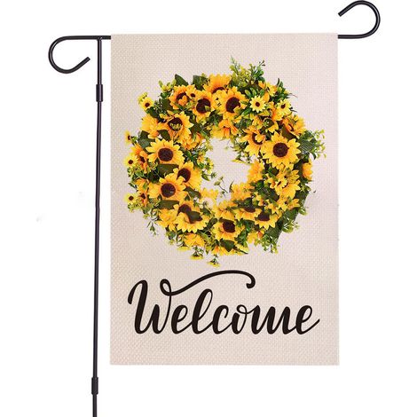Drapeau De Jardin - 32 X 48 Cm - Toile De Jute - Double Face - Pour Extérieur Et Intérieur - 1 Pièce (1/5)