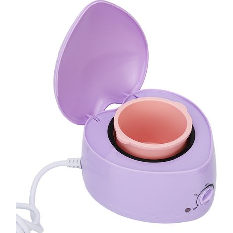 Chauffe-Cire en Cœur avec Pot en Silicone - Nettoyage Simplifié - 220V Violet pour Épilation (1/5)