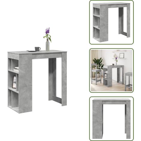 vidaXL Bartisch mit Regal Betongrau 102x50x103,5 cm Holzwerkstoff (1/5)